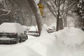 Car covered of snow in a street in Canada