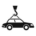 Car on crane hook icon, simple style Royalty Free Stock Photo