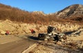 Car crash accident scene in Montenegro