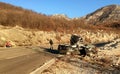 Car crash accident scene in Montenegro