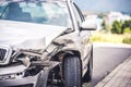 Car crash accident on street, damaged automobiles after collision in city Royalty Free Stock Photo