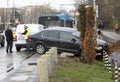 Car crash accident trolley bus Royalty Free Stock Photo