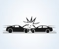 Car crash and accidents icon. Vector Illustration