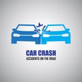 Car crash and accidents icons