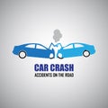 Car crash and accidents icons Royalty Free Stock Photo