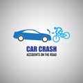 Car crash and accidents icons Royalty Free Stock Photo