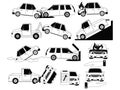 Car crash and accidents on the road icons Royalty Free Stock Photo