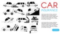 Car crash and accidents on the road icons