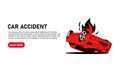 Car crash banner template design illustration