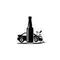 Drunk Driving Accident Icon Royalty Free Stock Photo