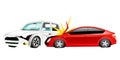 Car crash cartoon vector illustration Royalty Free Stock Photo