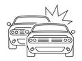 Car crash / Car collision line art icon for apps or websites