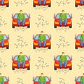 Car crash collision traffic insurance seamless pattern