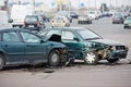 Car crash collision in urban street