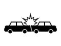 Car crash icon. Accident cars. Transportation wreck sign. Vector