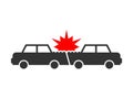 Car crash icon. Accident cars. Transportation wreck sign. Vector