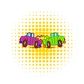 Car crash icon in comics style Royalty Free Stock Photo