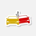 Car crash icon isolated on gray background