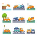 Car crash icons