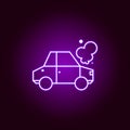 car crash outline icon in neon style. Elements of car repair illustration in neon style icon. Signs and symbols can be used for