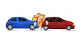 Car crash Road accident Damaged transport. Royalty Free Stock Photo