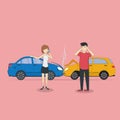 Car crash situation. Royalty Free Stock Photo