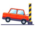 Car crash test. the vehicle hitting the wall. Royalty Free Stock Photo