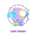 Car Crash, Traffic Accident Vector Concept Color