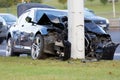 Car crashes into light pole