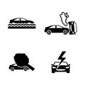 Car crashes. Simple Related Vector Icons