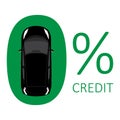 Car credit concept zero rate