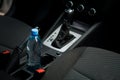 In a car in a cup holder there is a bottle of water Royalty Free Stock Photo