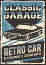 Car Custom Service Repair Installment Signage Poster Retro Rustic