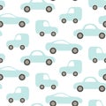 Car cute baby vector seamless pattern.