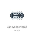 Car cylinder head icon vector. Trendy flat car cylinder head icon from car parts collection isolated on white background. Vector Royalty Free Stock Photo