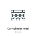 Car cylinder head outline vector icon. Thin line black car cylinder head icon, flat vector simple element illustration from Royalty Free Stock Photo