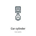 Car cylinder outline vector icon. Thin line black car cylinder icon, flat vector simple element illustration from editable car
