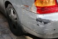 Car damage on rear lamp and bumper Royalty Free Stock Photo