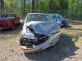 Car damaged in auto collision