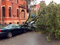 Car damaged by hurricane Sandy