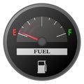 Car dash board petrol meter, fuel gauge Royalty Free Stock Photo