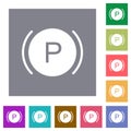 Car dashboard brake warning indicator square flat icons Royalty Free Stock Photo