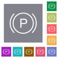 Car dashboard brake warning indicator square flat icons Royalty Free Stock Photo