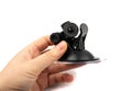 Car dashboard camera with suction mount isolated Royalty Free Stock Photo