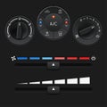 Car dashboard control panel. Black buttons and sliders Royalty Free Stock Photo