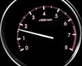 Car dashboard dials - engine RPM rotations per minute Royalty Free Stock Photo
