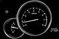 Car dashboard dials - engine RPM rotations per minute Royalty Free Stock Photo