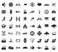 Car dashboard icons set simple vector. Car automobile