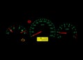 Car dashboard with indicator Check Engine.