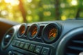Car dashboard infographic airflow visualization, temperature control, and vent options displayed Royalty Free Stock Photo